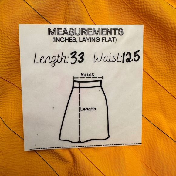 Sachin & Babi Skirt 0 XS Midi Button Front Golden Yellow High Waisted Pinstriped - Picture 9 of 9